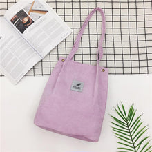 Load image into Gallery viewer, Fashion Women Corduroy Tote Bags Solid Color Casual Cross Body Large Capacity Sling Bag