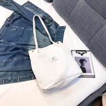 Load image into Gallery viewer, Fashion Women Corduroy Pure Color Shoulder Bag Satchel Tote Hand Bag Travel Bag