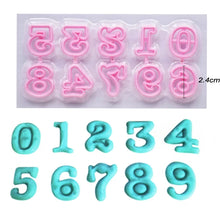 Load image into Gallery viewer, 66 pcs/Set Number Capital Letter Cookie Cake Cutter Mold Fondant Cake Decoration Tools