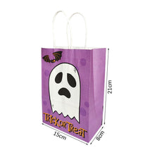 Load image into Gallery viewer, 6Pcs Halloween Paper Bags Ghost Pumpkin Orange Biscuit Candy Gift Bags for Kids Halloween Party Decoations Supplies 21x15x8cm