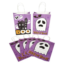 Load image into Gallery viewer, 6Pcs Halloween Paper Bags Ghost Pumpkin Orange Biscuit Candy Gift Bags for Kids Halloween Party Decoations Supplies 21x15x8cm