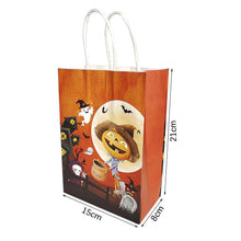 Load image into Gallery viewer, 6Pcs Halloween Paper Bags Ghost Pumpkin Orange Biscuit Candy Gift Bags for Kids Halloween Party Decoations Supplies 21x15x8cm