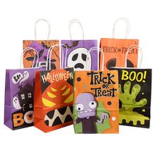 Load image into Gallery viewer, 6Pcs Halloween Paper Gift Bag Trick Or Treat Pumpkin Ghost Candy Cookie Snack Treat Bags Kids Halloween Party Gift Packaging
