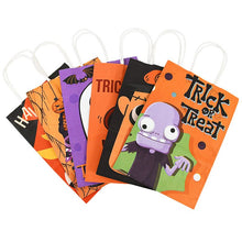 Load image into Gallery viewer, 6Pcs Halloween Paper Gift Bag Trick Or Treat Pumpkin Ghost Candy Cookie Snack Treat Bags Kids Halloween Party Gift Packaging