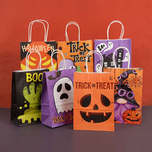 Load image into Gallery viewer, 6Pcs Halloween Paper Gift Bag Trick Or Treat Pumpkin Ghost Candy Cookie Snack Treat Bags Kids Halloween Party Gift Packaging