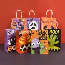 Load image into Gallery viewer, 6Pcs Halloween Paper Gift Bag Trick Or Treat Pumpkin Ghost Candy Cookie Snack Treat Bags Kids Halloween Party Gift Packaging