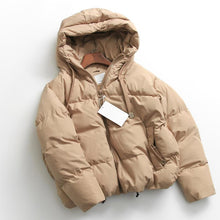 Load image into Gallery viewer, Winter Hooded Parkas Women Large Size Thicken Women Winter Jacket Windproof Solid Color Cotton Padded Jacket Female