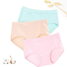 Load image into Gallery viewer, FallSweet Women Cotton Briefs Solid Middle Waist Panties Comfortable Everyday Wear Ladies Briefs