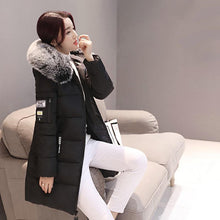 Load image into Gallery viewer, 2023 Winter Women's Cotton-padded Jacket Mid-length Large Fur Collar Plus Fleece Down Padded Jacket Padded Coat