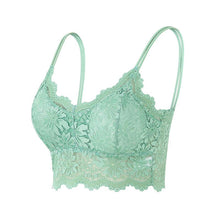 Load image into Gallery viewer, Women Sleeveless Lace Vest Bra Cropped Top Camisole Padded Tank Tops Fitness Underwear Floral Lace Bralette 7 Colors