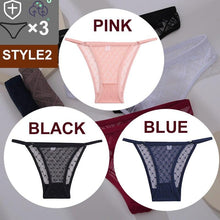 Load image into Gallery viewer, 3PCS/Set Sexy Floral Transparent Women Thongs G-string Lingerie Lace Panties Low-Waist Femme Girls Briefs Mesh Panties M-2XL