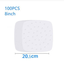 Load image into Gallery viewer, 7/8/9Inch 100pcs Baking Oil Paper With Hole Air Fryer Baking Paper Bun Cake Paper Saucer Baking Accessories Baking Kitchen Tool