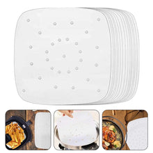 Load image into Gallery viewer, 7/8/9Inch 100pcs Baking Oil Paper With Hole Air Fryer Baking Paper Bun Cake Paper Saucer Baking Accessories Baking Kitchen Tool