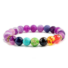Load image into Gallery viewer, 7 Chakra Bracelet Men Black Lava Tiger Eye Stones Healing Balance Beads Reiki Buddha Prayer Natural Stone Yoga Bracelets Bangles