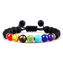 Load image into Gallery viewer, 7 Chakra Bracelet Men Black Lava Tiger Eye Stones Healing Balance Beads Reiki Buddha Prayer Natural Stone Yoga Bracelets Bangles