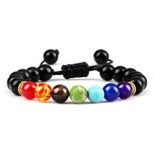 Load image into Gallery viewer, 7 Chakra Bracelet Men Black Lava Tiger Eye Stones Healing Balance Beads Reiki Buddha Prayer Natural Stone Yoga Bracelets Bangles