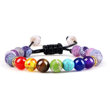 Load image into Gallery viewer, 7 Chakra Bracelet Men Black Lava Tiger Eye Stones Healing Balance Beads Reiki Buddha Prayer Natural Stone Yoga Bracelets Bangles