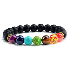 Load image into Gallery viewer, 7 Chakra Bracelet Men Black Lava Tiger Eye Stones Healing Balance Beads Reiki Buddha Prayer Natural Stone Yoga Bracelets Bangles