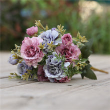Load image into Gallery viewer, 7 forks / bouquet peony fake flower silk flower peony bouquet wedding home decoration fake peony rose