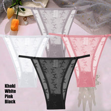 Load image into Gallery viewer, 4PCS/Set Sexy Lace Panties Women Solid Low Waist Transparent Briefs Female Breathable Underwear Soft Intimates Lingerie