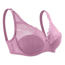 Load image into Gallery viewer, Queenral New Lace Perspective Bra Women Sexy Lingerie Underwire Embroidery Floral Bralette Plus Size