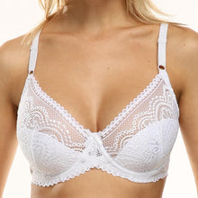 Load image into Gallery viewer, C Cup Unlined Bra French Style Light Weight Women Underwear Sexy Floral Lace Bras Breathable Ultrathin Soft Deep V Lingerie Top