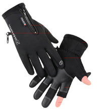 Load image into Gallery viewer, Windproof Waterproof Anti-Slip Finger Touch Screen Exposed Two Finger Fishing Gloves