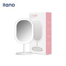 Load image into Gallery viewer, LLANO Makeup Mirror LED Desktop Adjustable Fill Light Dressing Mirror Rechargable with 3 Lights