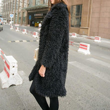 Load image into Gallery viewer, Women's Clothing Fashion Lady's Winter Lamb Long Sleeve Jacket Lapel Furry Midi Coat