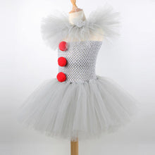 Load image into Gallery viewer, Joker Pennywise Tutu Dress for Girls Kids Cosplay Clown Costume Children Halloween Fancy Dresses Baby Girl Birthday Party Outfit Gray Tulle Clothes