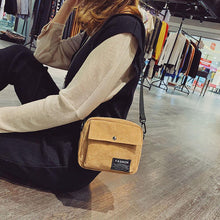 Load image into Gallery viewer, Women Canvas Single Shoulder Messenger Bag Small Square Bag Corduroy Bag