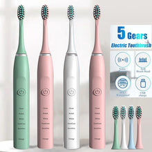 Load image into Gallery viewer, Ultrasonic Electric Toothbrush Rechargeable Tooth Brushes Washable Electronic Whitening Teeth Brush