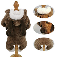 Load image into Gallery viewer, Pet Reindeer Halloween Christmas Elk Costume Dog Puppy Hoodie Cat Winter Coat Coral Velvet Fleece Clothes