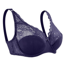Load image into Gallery viewer, Queenral New Lace Perspective Bra Women Sexy Lingerie Underwire Embroidery Floral Bralette Plus Size