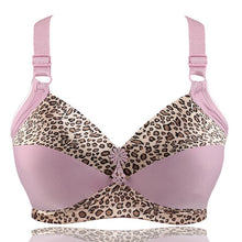 Load image into Gallery viewer, Women's Plus Size Bra Leopard Print Wire Free Bras Ajusted Brassiere Thin Cup Underwear