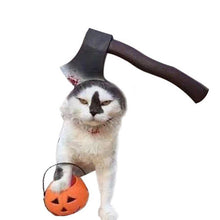 Load image into Gallery viewer, Pet Halloween Costume Funny Hatchet Through The Head for Dogs Cat Hat Headband