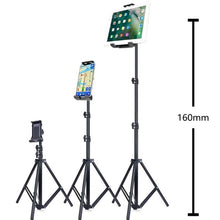 Load image into Gallery viewer, Tripod Floor Stand Adjustable Tablet Mount for iPhone Mini Pro Max Mobile Phone