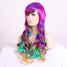 Load image into Gallery viewer, Wig Handmade Wig Cosplay Colorful Long Curly Wig Female Fashion Lady Wig