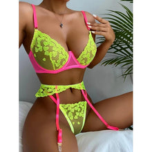 Load image into Gallery viewer, Sexy Thong Lace Push Up Bra Set Lingerie Women Underwear Sets Intimates Embroidery Floral Black White Bra Brief Sets