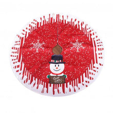 Load image into Gallery viewer, 80cm Wear-Resistant Christmas Tree Skirt Round Elk/Santa/Snowman Print Xmas Tree Skirt Cover Floor Carpet Christmas Decoration