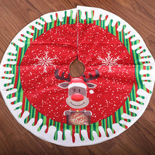 Load image into Gallery viewer, 80cm Wear-Resistant Christmas Tree Skirt Round Elk/Santa/Snowman Print Xmas Tree Skirt Cover Floor Carpet Christmas Decoration