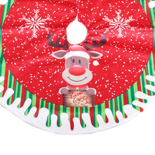Load image into Gallery viewer, 80cm Wear-Resistant Christmas Tree Skirt Round Elk/Santa/Snowman Print Xmas Tree Skirt Cover Floor Carpet Christmas Decoration