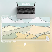 Load image into Gallery viewer, 80X30Cm Cat And Rabbit Hd Thickened Mouse Pad Green Cute Cartoon Animal Personality Oversized Gaming Keyboard Table Mat