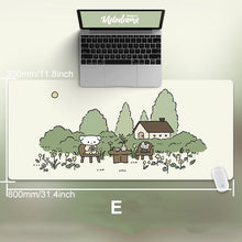 Load image into Gallery viewer, 80X30Cm Cat And Rabbit Hd Thickened Mouse Pad Green Cute Cartoon Animal Personality Oversized Gaming Keyboard Table Mat