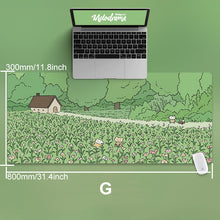 Load image into Gallery viewer, 80X30Cm Cat And Rabbit Hd Thickened Mouse Pad Green Cute Cartoon Animal Personality Oversized Gaming Keyboard Table Mat