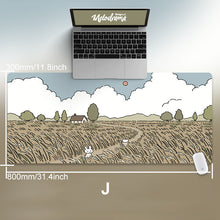 Load image into Gallery viewer, 80X30Cm Cat And Rabbit Hd Thickened Mouse Pad Green Cute Cartoon Animal Personality Oversized Gaming Keyboard Table Mat
