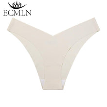 Load image into Gallery viewer, Womens Beach Deep V Bikini Skin-Friendly Seamless Panties Ultra Light Soft Briefs Sexy Low Waist Lingerie