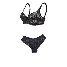 Load image into Gallery viewer, Sexy Women Push Up Underwire Lace Bra Set Ultra Thin Sheer Underwear Bikini Bra Panty Set Comfortable Sleep Underwear