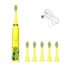 Load image into Gallery viewer, Children's Electric Toothbrush, Cartoon Pattern Sound Wave Cleaning, Waterproof Ipx7, Spare Head,