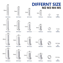 Load image into Gallery viewer, Screws 860Pcs M2 M3 M4 M5 Hex Hexagon Socket Screw Set Stainless Steel Flat Round Cap Head Screw Kit Bolts and Nuts Allen bolts Set